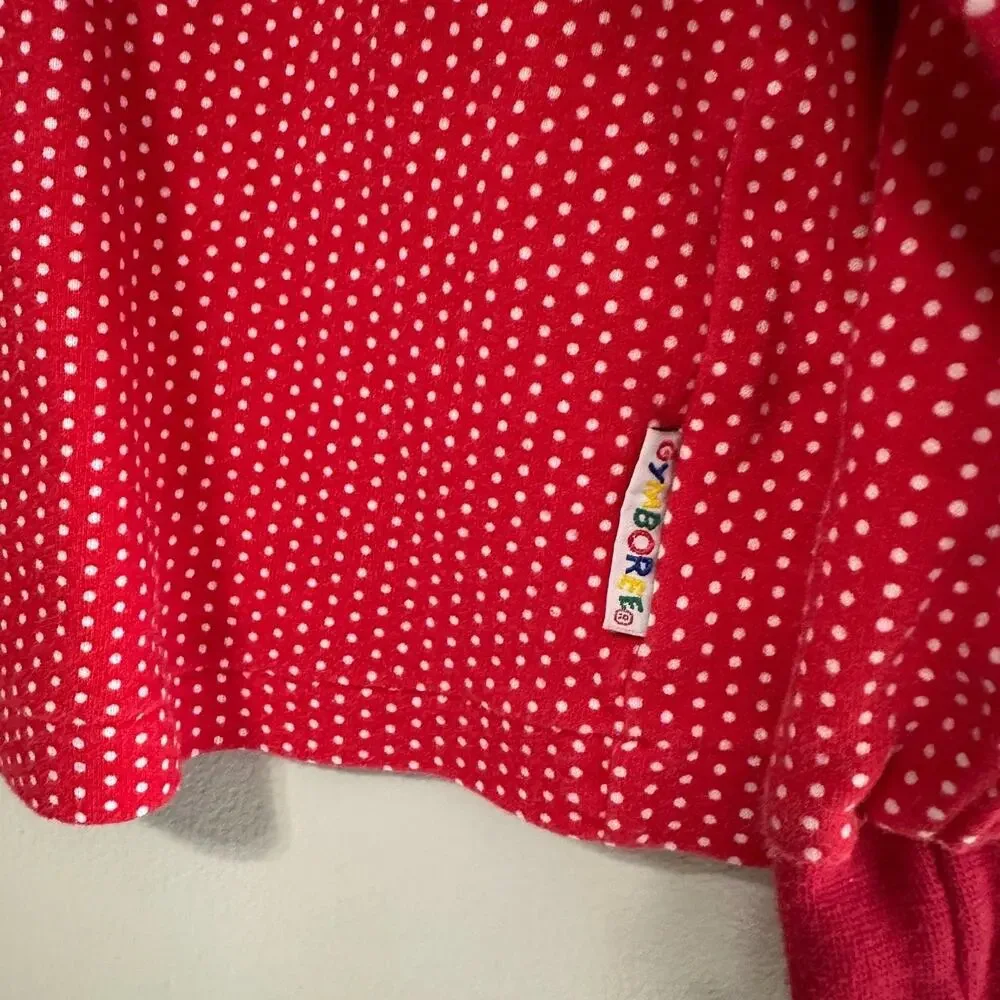 Vintage Gymboree Girls XL Long Sleeve Shirt Polka Dot Red Rainbow Tag Pullover
